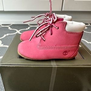 TIMBERLAND pink leather baby boots